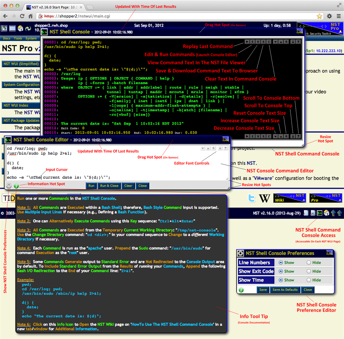 NST Shell Command Console Reference Diagram